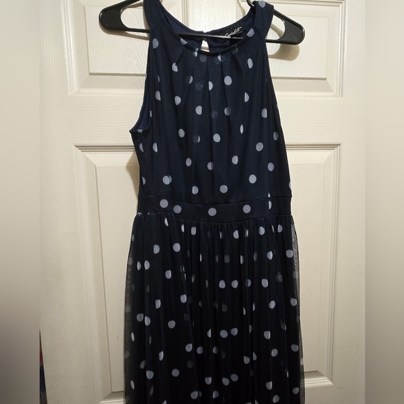 Long sleeveless blue with white polka dots - Picture 2 of 6